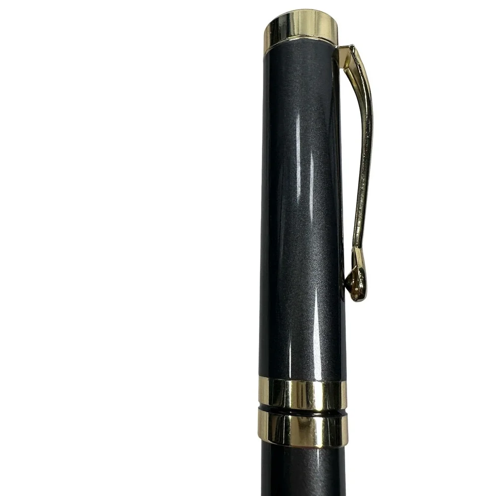 BEILUNER Gray and Gold 0.5mm Rollerball Pen Luxury Executive Writing Gift Box
